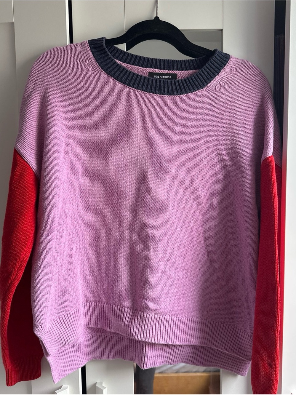 525 America red and purple color block sweater size xs